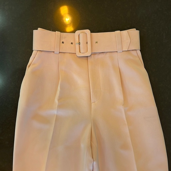 Zara High Waisted Trousers w/ Belt Lt. Pink Sz: XS - Picture 7 of 10